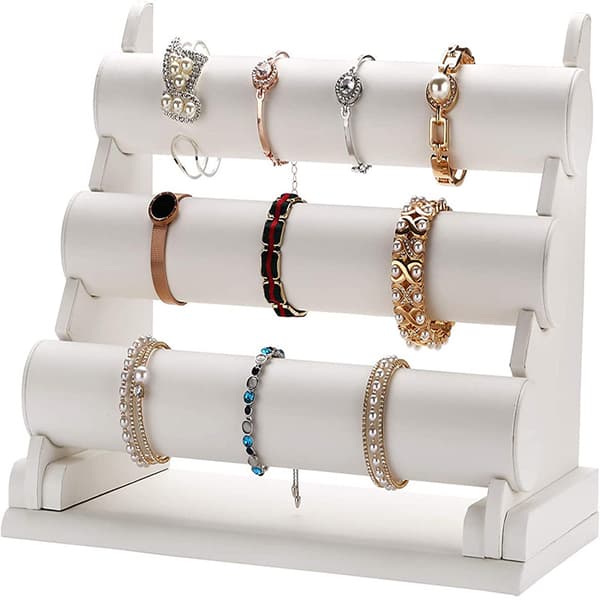 Tre-lags PU-armbåndsstativ Smykkedisplaystativ Urrem