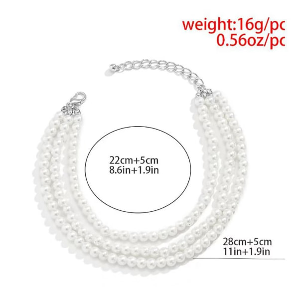1 stk (Trelags Perle) Mode Lagdelt Anklet Perler Multilag