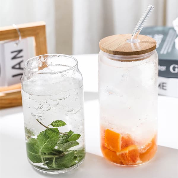 440ML Bubbelteglas med Lock och Sugrör, Återanvändbara Bubbel