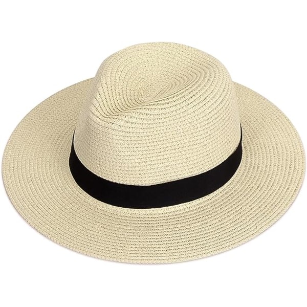 Panamahatt i ett stykke, stråhatt med bred brem, sommer med hatt,