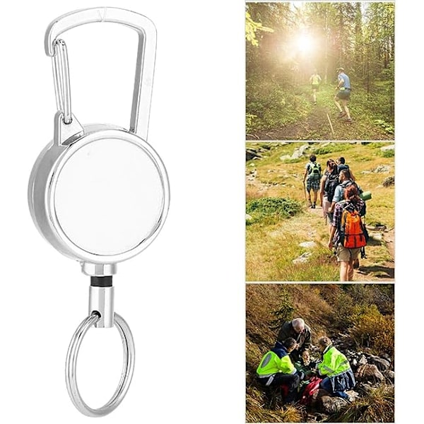 1 kpl vetävä avaimenperä metalli 2,5cmx60cm vetävä