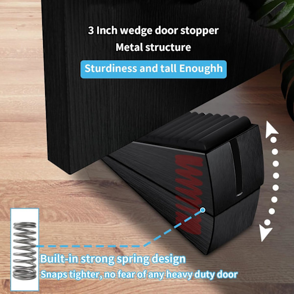 Sterkeste justerbar fjærbelastet stor dørstopper - Heavy Duty høy dørstopp kile dørstopp for bunnen av