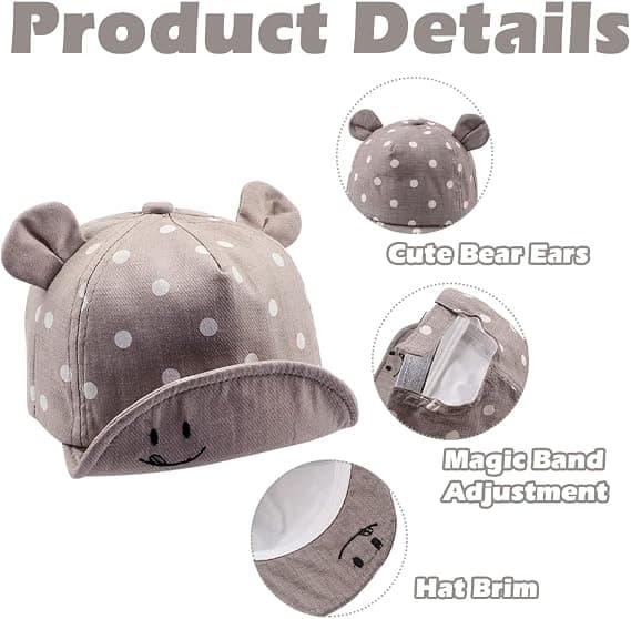 Bomuldsbabyhat (grå, omkreds 46 - 48 cm) 12 til