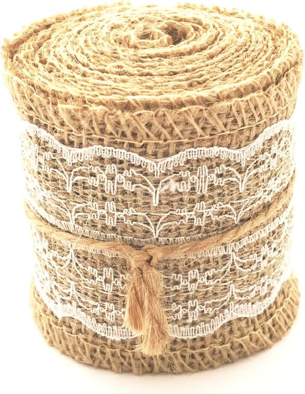 2 stk Naturjute med blonde (hvit)