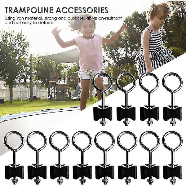 Trampolin skruer 12 stk./sæt Trampolin tilbehør, sort og holdbar