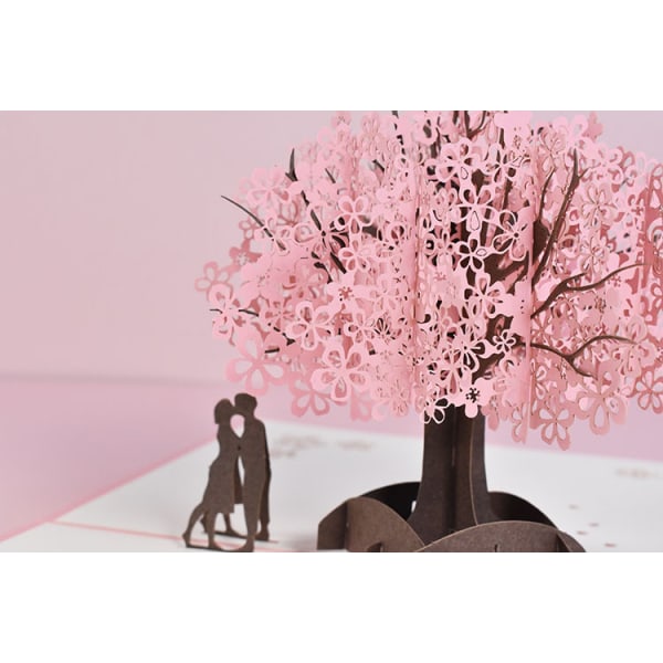 3D-romantiskt kort, 3D-popup-romantiskt presentkort, gratulationskort