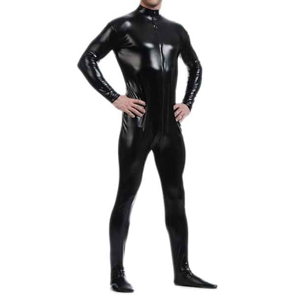 Unisex Metallic Bodysuit Zentai uden hætte Voksen Shiny One Piec