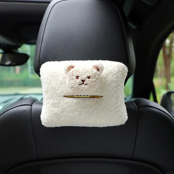 Plush Car Tissue Box Holder - Lambswool Car Tissue Holder,