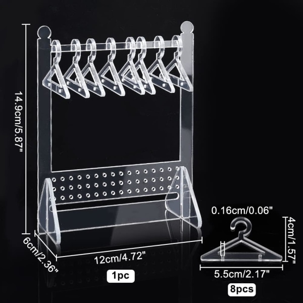 1 st （Clear） 64 Holes Örhängehållare Stativ, Akryl klädhängare