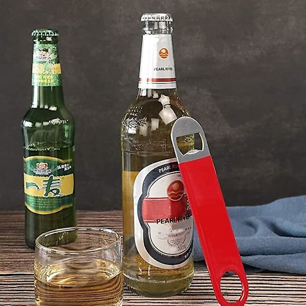 1 stk. rød farve ølflaskeåbnere, bar nøgle til bartender, enkel og effektiv flad flaskeåbner.