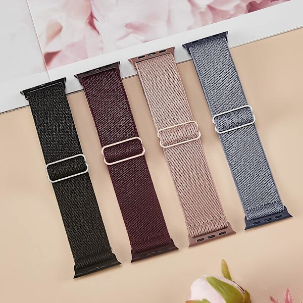 4-pack Stretch Nylon Elastiska Band Kompatibla med Apple Watch