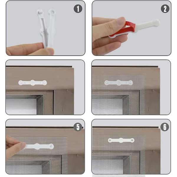 24 stk. myggenetclips, myggenetbeslag, myggenet