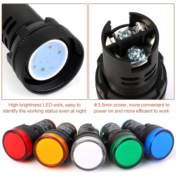 15 stk Indikatorlys 220v Indikatorlys LED Indikator LED