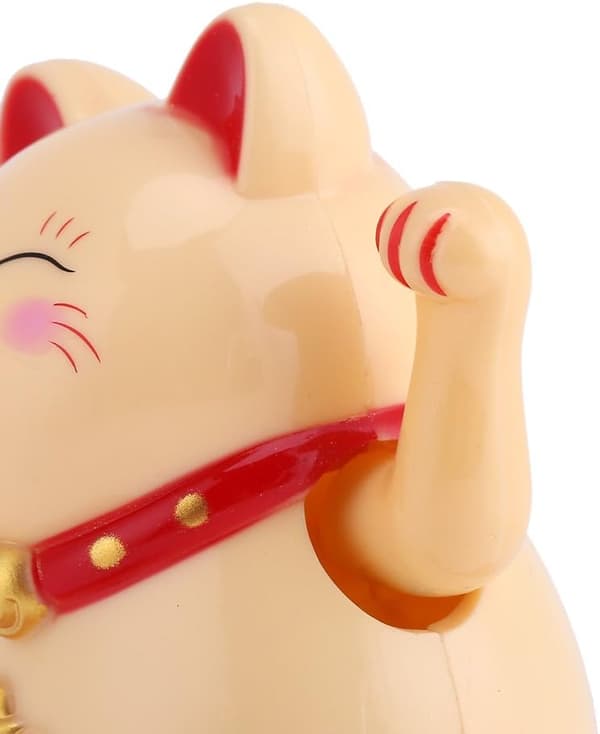Viftande Katt 6.5*6.5*7CM, (Gul) Solcellsdriven Lyckokatt Leende Söt Deko