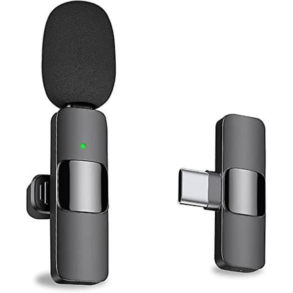Professionel trådløs lavalier-mikrofon til Android-computer - trådløs omnidirektionel kondensatoroptagelsesmikrofon med USB C-interface til inter