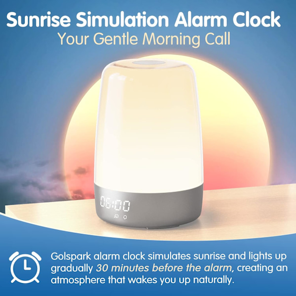 Sunrise Simulation Vækkeur Vækkelampe