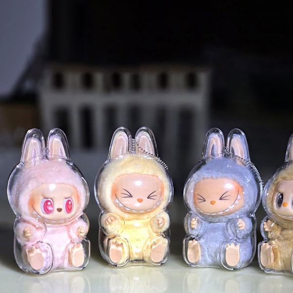 Skyddande Omslag för LABUBU Plyschfigur Doll, Plastskydd för LABUBU The Monsters Figur Nyckelring, St