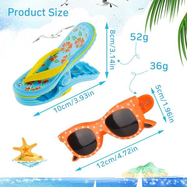 4 Pieces (Slippers + Glasses) Slipper Shape Multipurpose Beach