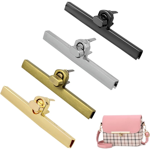 4Pcs Twist Lock Lock Straight Band Lock DIY Craft for Purses and