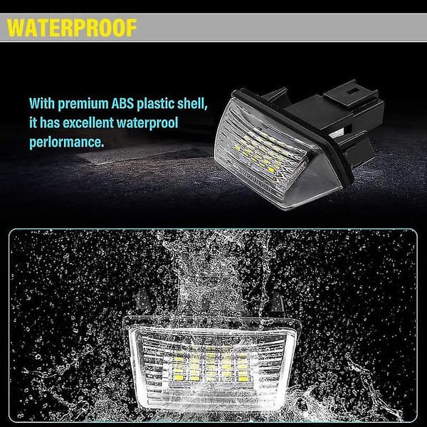2-pak LED-lys for bilskilt, superlys 6000k Xenon White 18 Smd-baklys