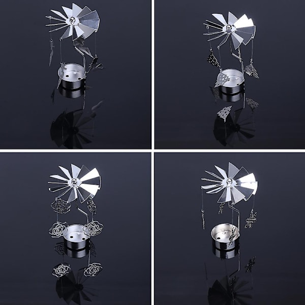 Pyörivä kynttilänjalka Pyörivä kynttilänjalka Metalliteline Tealight-teline häihin（1