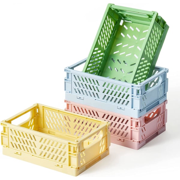 4 stk (5,7x3,8x2,2 tommer) Mini sammenleggbare skrivebords kasser Oppbevaringsboks,