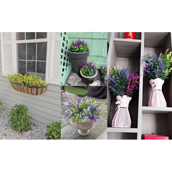 12 st (lila) Bunter Konstgjorda Buskar Falska Blommor