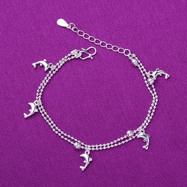 1 stk (Sølv) Legering Delfin Anklet Kæde Charm Armbånd Anklet