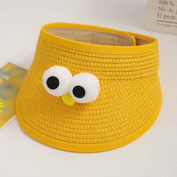 Børnehat med store øjne (Gul, Justerbar 44-50cm), Baby Pige