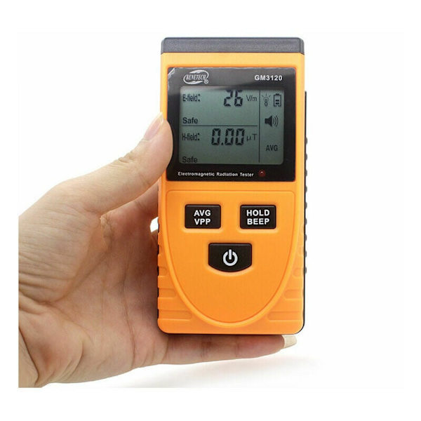 Elektromagnetisk strålingsdetektor, EMF-måler elektromagnetisk feltstrålingsdetektor Dosimeter GM3120 Digital LCD-tester Tester,63.631125.8（mm）