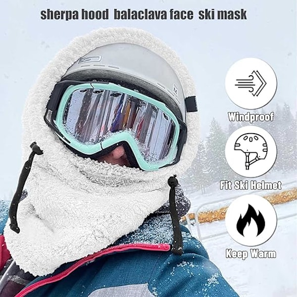 Dam Balaclava 2024 Termisk Ansikts- och Halsöverdrag Fleece Vinterhuva Skidåkning Motorcykel Cykling Avslappnad Vindtät Snöhuva