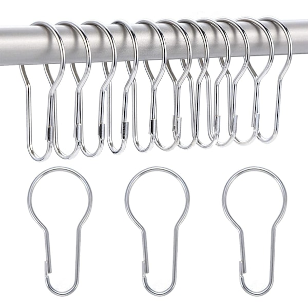 40-pack Duschdraperiringar med Krokar för Klassificering och