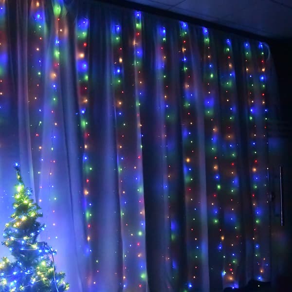 Vindusgardin Lyslenke, 3m x 3m, 300 LED Fe-Stjernelys