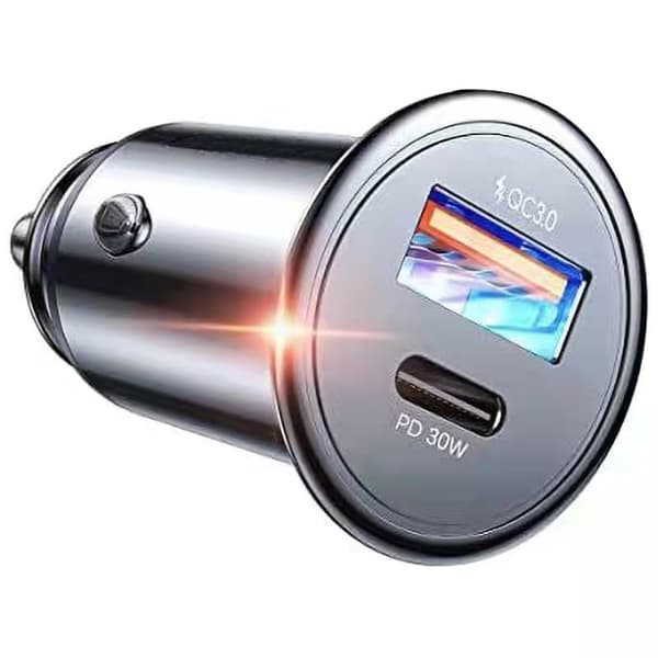 48W USB C Billaddapter, Snabbladdare för Bil, 30W
