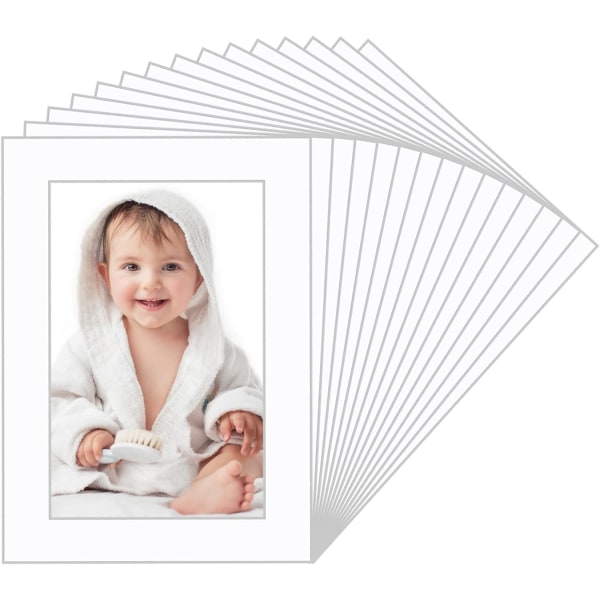 15 pieces Photo frame cardboard lined with openings 7 inches