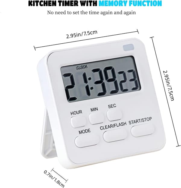 1 stk Timer, Kjøkken Timer Digital Timer med Stoppklokke og