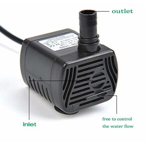 Mini nedsenkbar vannpumpe, 200L/H 3W USB vannpumpe luftfukter