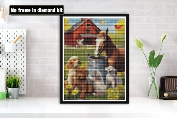 Diamantmålning 5D DIY Diamantmålning Bondgårdsdjur DIY Full