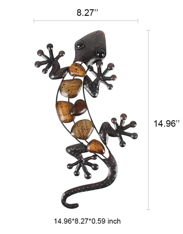 Jernkunst Gecko Øgle Veggdekorasjon Hjem Hagedekorasjon
