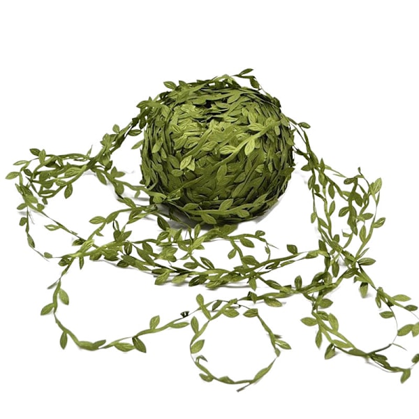 Bladgirlang Satinband String Trim Konstgjorda Blad 50 M
