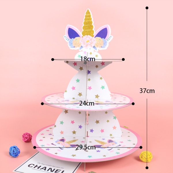 Set med 2 Pappkartongstårta Stativ 3-vånings Tårta Stativ Muffin Stativ 3