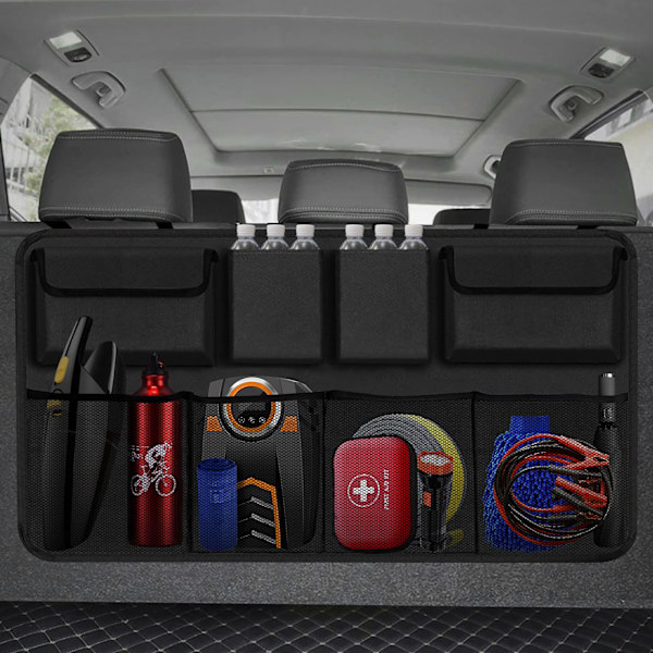 Förvaringsbox som hänger på baksätet i bilen