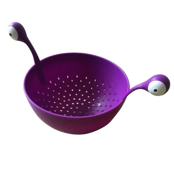 Creative Big Eyes Plastic Colander (lilla) for drenering av pasta,