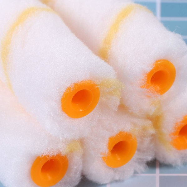 30 st Polyester Rullborsthuvud Mini 4 tum varm smält tum vit