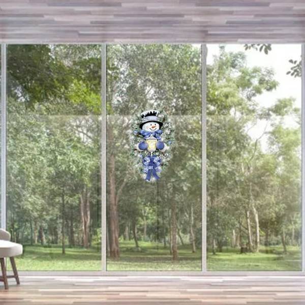 Julklappsväggsdekaler 2 st Snögubbe Krans Design Dekorativa