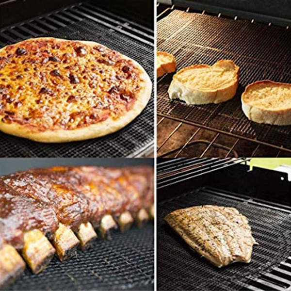 3 stycken grillmattor för grillning, återanvändbara grillnät, lätt