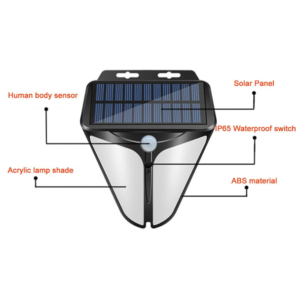 Solcelled blinkende advarselslys, udendørs 2 stk. med 90DB alarm