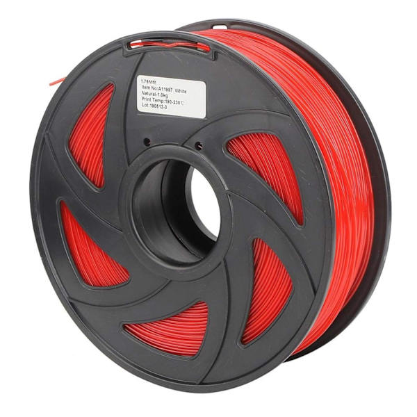 1 stk 3D-printer Filament PLA Rød Printmateriale