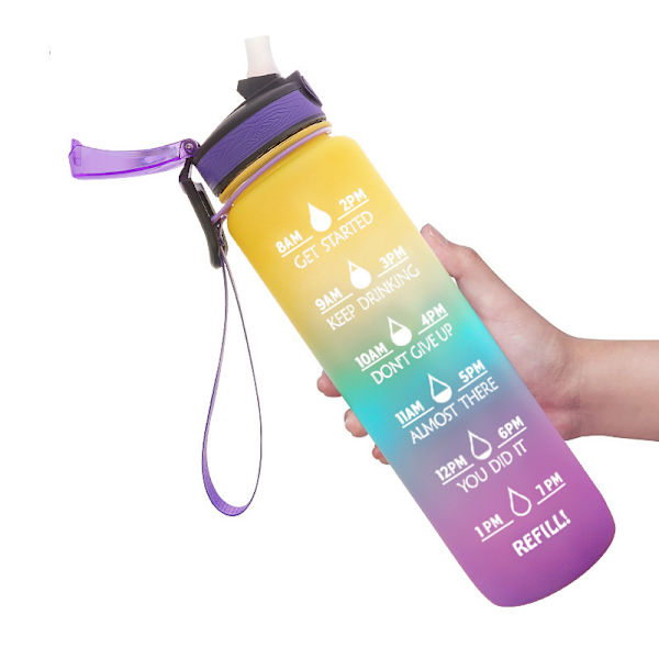 1000 ml urheiluvetolaukku motivaatiomerkinnöillä ja
