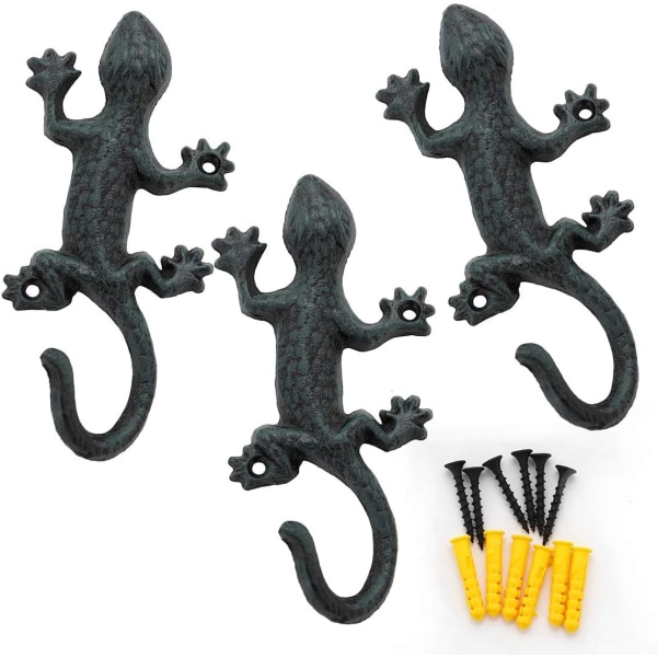 3 stk veggkroker, jern kleskrok, robust retro design veggkrok